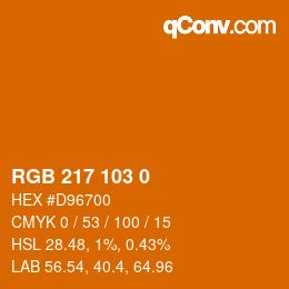 Color code: RGB 217 103 0 | qconv.com