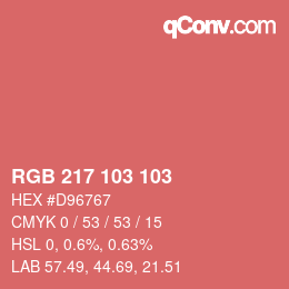 カラーコード: RGB 217 103 103 | qconv.com