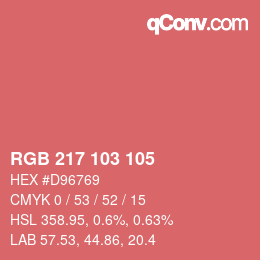 カラーコード: RGB 217 103 105 | qconv.com
