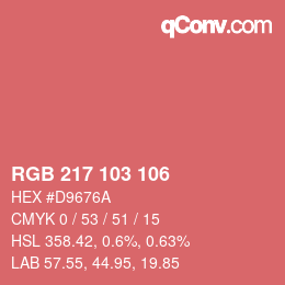Color code: RGB 217 103 106 | qconv.com