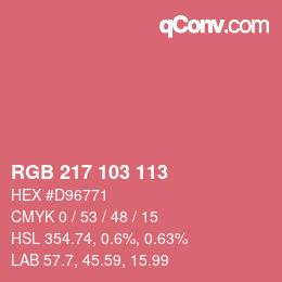 Color code: RGB 217 103 113 | qconv.com