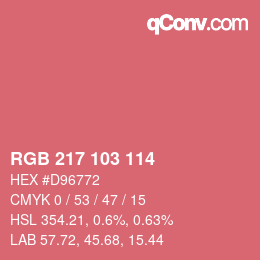Color code: RGB 217 103 114 | qconv.com