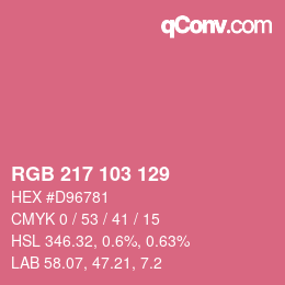 カラーコード: RGB 217 103 129 | qconv.com