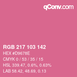 Color code: RGB 217 103 142 | qconv.com