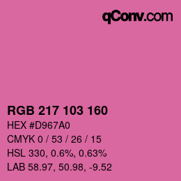 Color code: RGB 217 103 160 | qconv.com