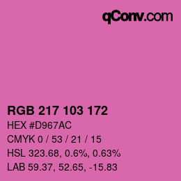 Color code: RGB 217 103 172 | qconv.com