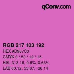 Color code: RGB 217 103 192 | qconv.com