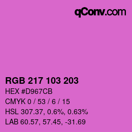 カラーコード: RGB 217 103 203 | qconv.com