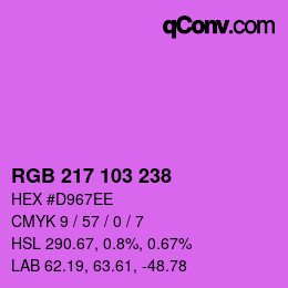 Color code: RGB 217 103 238 | qconv.com