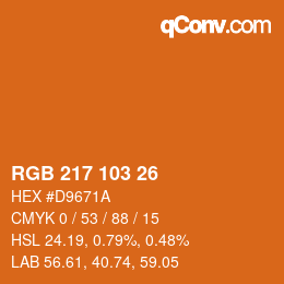 Color code: RGB 217 103 26 | qconv.com