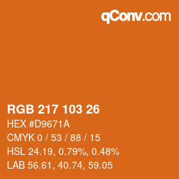 カラーコード: RGB 217 103 26 | qconv.com