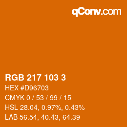 颜色代码: RGB 217 103 3 | qconv.com