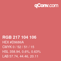 カラーコード: RGB 217 104 106 | qconv.com