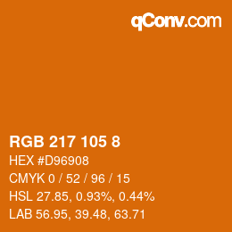 颜色代码: RGB 217 105 8 | qconv.com