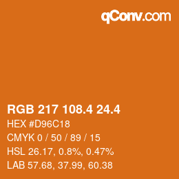 カラーコード: RGB 217 108.4 24.4 | qconv.com