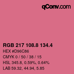 カラーコード: RGB 217 108.8 134.4 | qconv.com