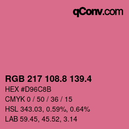 カラーコード: RGB 217 108.8 139.4 | qconv.com
