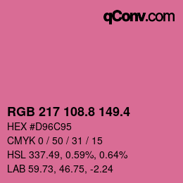 カラーコード: RGB 217 108.8 149.4 | qconv.com