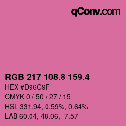 カラーコード: RGB 217 108.8 159.4 | qconv.com