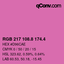 カラーコード: RGB 217 108.8 174.4 | qconv.com