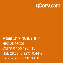 カラーコード: RGB 217 108.8 9.4 | qconv.com