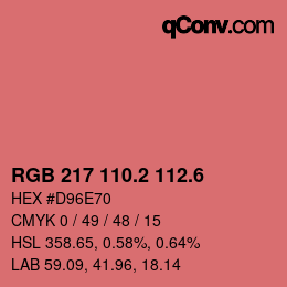 カラーコード: RGB 217 110.2 112.6 | qconv.com