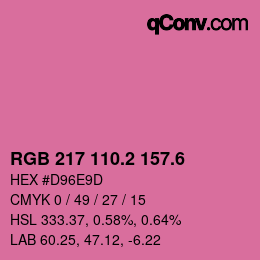 カラーコード: RGB 217 110.2 157.6 | qconv.com