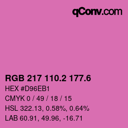 カラーコード: RGB 217 110.2 177.6 | qconv.com