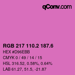 カラーコード: RGB 217 110.2 187.6 | qconv.com