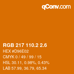 カラーコード: RGB 217 110.2 2.6 | qconv.com