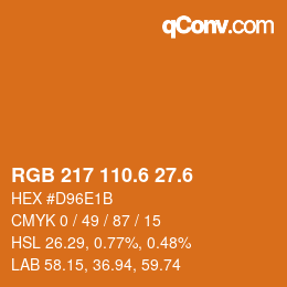 カラーコード: RGB 217 110.6 27.6 | qconv.com