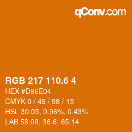 カラーコード: RGB 217 110.6 4 | qconv.com