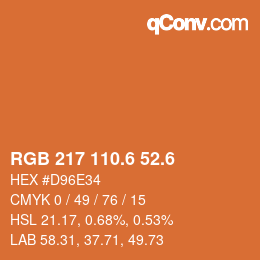 カラーコード: RGB 217 110.6 52.6 | qconv.com
