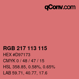 カラーコード: RGB 217 113 115 | qconv.com