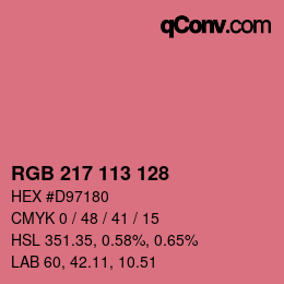 Color code: RGB 217 113 128 | qconv.com