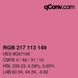 Color code: RGB 217 113 149 | qconv.com