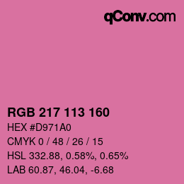 Color code: RGB 217 113 160 | qconv.com