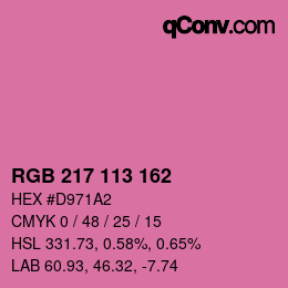 Color code: RGB 217 113 162 | qconv.com