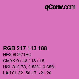 Color code: RGB 217 113 188 | qconv.com
