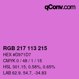 Color code: RGB 217 113 215 | qconv.com