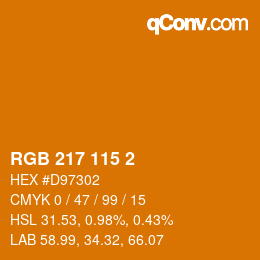 颜色代码: RGB 217 115 2 | qconv.com