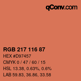 Color code: RGB 217 116 87 | qconv.com
