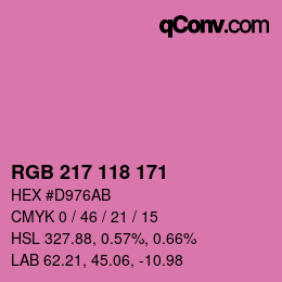 颜色代码: RGB 217 118 171 | qconv.com