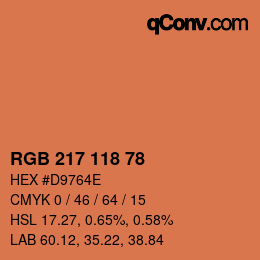 Farbcode: RGB 217 118 78 | qconv.com