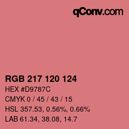 Código de color: RGB 217 120 124 | qconv.com