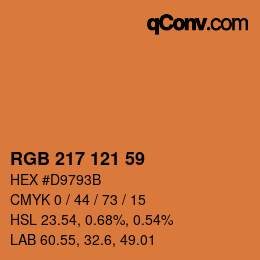 Código de color: RGB 217 121 59 | qconv.com