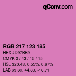 Color code: RGB 217 123 185 | qconv.com