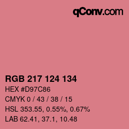 カラーコード: RGB 217 124 134 | qconv.com