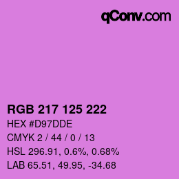 颜色代码: RGB 217 125 222 | qconv.com