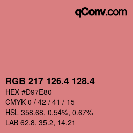 カラーコード: RGB 217 126.4 128.4 | qconv.com